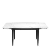 Vera Gloss White Marble Effect Ceramic Pull - out Extending Dining Table - Pendle Village Furniture